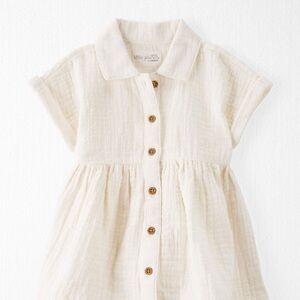 Baby Organic Cotton Gauze Dress 6 MTHS EXCELLENT CONDITION Cream Ivory Dress